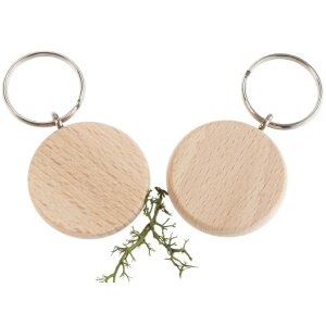 Runder Holz Schlüsselanhänger aus FSC® zertifizierter Buche 4,2 cm