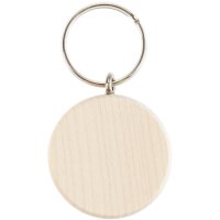 Round wooden key ring made from FSC®-certified maple 4.2 cm