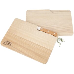 Customized cutting board made of ash FSC® - incl. knife and laser engraving