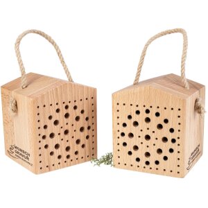 Insektenhotel Ahornholz – personalisiert - Wildbienen Hotel mit Gravur