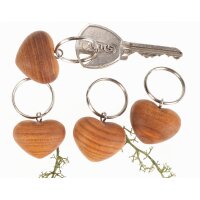Kirschholz Schlüsselanhänger in handschmeichelnder Herzform | 30 x 28 mm