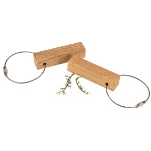 Wooden key ring stick shape made of oiled oak 15 x 15 x 60 mm