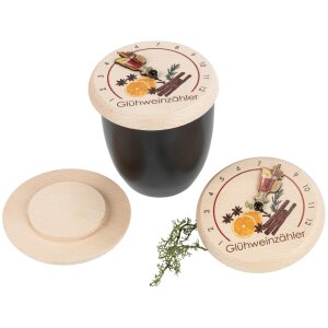 Glühwein Abdeckung aus FSC® Buchenholz - Glühwein Zähler mit Zeiger