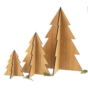 Schlichter Holz Weihnachtsbaum aus Eiche FSC® zertifiziert - zum zusammenstecken