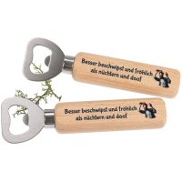 Flaschenöffner aus FSC® Buche mit Druck: Besser...