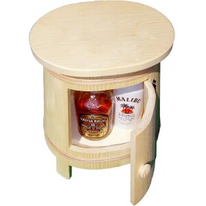 Barhocker / Hocker aus Fichte - mit Schnapsfach