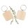 Wooden key ring square made from FSC®-certified beech 4 cm