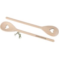 Wooden cooking spoon made of beech 30 cm with heart and...