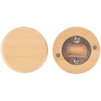 Customized round wooden bottle opener made from FSC®...
