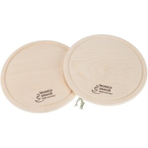 Rundes Schneidebrett aus FSC® Ahorn mit Gravur – 24–30 cm Durchmesser