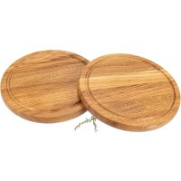 Rundes Holz Schneidebrett aus hochwertiger Eiche...