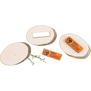 Rustic Wooden Name Tag – Oval Tree Slice with Magnet, 5–7 cm