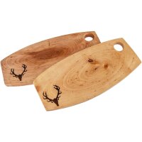 Holz Brotzeitbrett rustikal mit Griffloch aus Erle...
