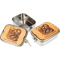 Stainless Steel Lunchbox with Cherry Wood Board FSC®...