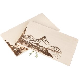 Cutting Board FSC® maple Mountain Scene Hiking Design Bergsucht Nature Gift