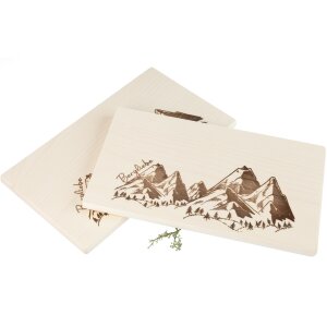 Frühstücksbrett FSC® Ahorn 26 x 15 x 1,2 cm - Bergliebe Berg Panorama