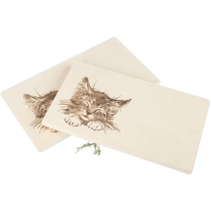 Frühstücksbrett FSC® Ahorn – Katzen Motiv – 26 x 15 x 1,2 cm