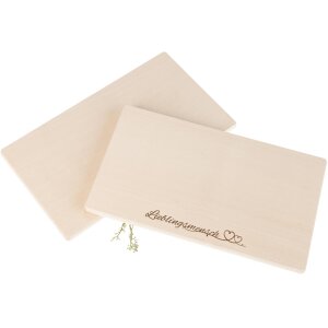 Cutting Board FSC® Maple – “Favorite Person” Design with Two Hearts – 26 x 15 x 1.2 cm