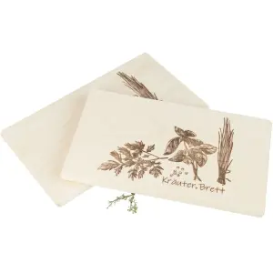 Frühstücksbrett FSC® Ahorn 26 x 15 x 1,2 cm - Kräuter Brett mit Kräuter Motiv