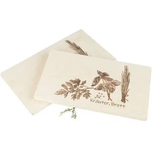 Frühstücksbrett FSC® Ahorn – Kräuter Brett mit Kräuter Motiv – 26 x 15 x 1,2 cm