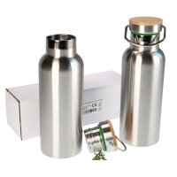 Edelstahl Trinkflasche 0,5 l doppelwandig isoliert mit...