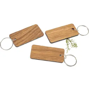 Affordable Oak Keychain, Rectangular 62×30×3 mm – Oiled