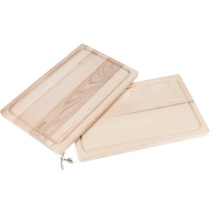 Wooden chopping board - FSC® core ash with juice groove - 40 x 25 x 2 cm