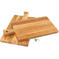 Schneidebrett mit Griff aus Eiche geölt - 40 x 20 x 2 cm