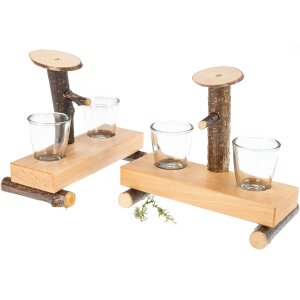 Schnapsbrunnen Erlenholz lackiert mit 2 Gläsern – Handarbeit