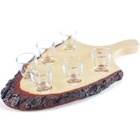 Schnapsbrett / Griffbrett aus Erle mit Rinde lackiert mit...