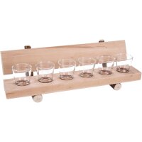 Holz Schnapsbank aus Massivholz rustikal mit Rinde mit 6...