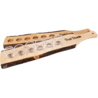 Schnapslatte aus Erle rustikal lackiert mit 6...