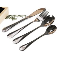 Kinderbesteck Set aus Edelstahl in FSC® Holzkiste mit Persönlicher Lasergravur