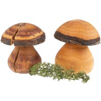 Handgedrechselte Pilze aus geölter Erle -...