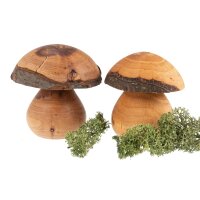 Hand-turned mushrooms made of oiled alder - natural wood...