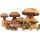 Hand-turned mushrooms made of oiled alder - natural wood decoration approx. 7.5 cm