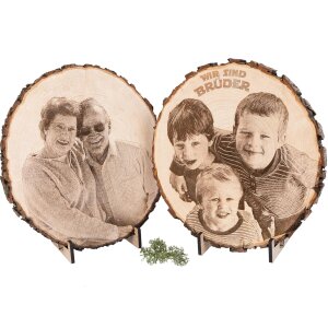 Wood Slice Photo Engraving 21–24 cm | Alder Laser