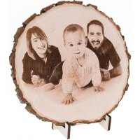 Wood Slice Photo Engraving 21–24 cm | Alder Laser