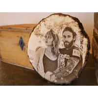 Wood Slice Photo Engraving 21–24 cm | Alder Laser
