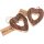 Natural hearts gift tags and Christmas tree decorations with bark Heart in heart - 7 x 8.3 cm