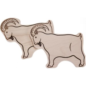 Chopping board made of FSC® maple wood in the shape of an animal - ibex