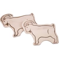 Chopping board made of FSC® maple wood in the shape of an animal - ibex