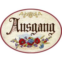 Antique door signs - birch plywood (German) - 9 × 6.5 cm - Exit