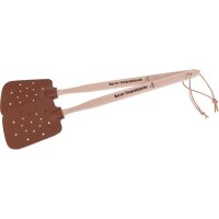 Fly swatter made of beech wood and imitation leather with...