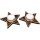 Alder wood tealight holder in star shape with glass and tealight - Christmas decoration honeycomb