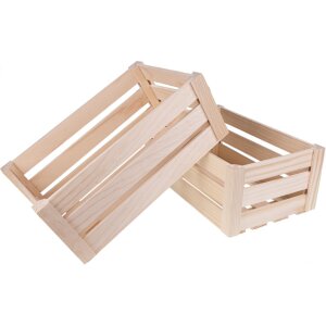 Fichtenholz Steige - Harasse - rustikale Holzkiste für Flaschen 28,5 x 17,5 x 11,5 cm