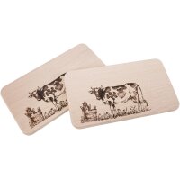 Schneidebrett FSC® Erle 22,5 x 12,5 cm - Kuh