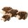 Handmade wooden hedgehog made of alder with bark - Natural decoration 14 x 8 cm
