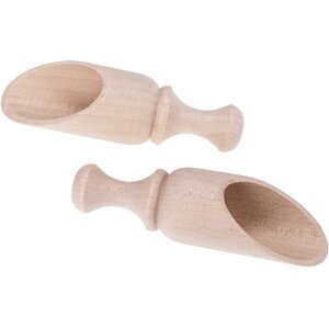 Traditional wooden coffee shovel / scoop round 9.5cm