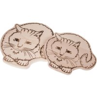 Schneidebrett aus Ahorn Holz in Katzen Form - 26 x 26 x...